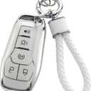 YO&YOYE for Ford Key Fob Cover with Keychain, Soft TPU Key Case Protection Fit for F150 Explorer Mustang Edge Lincoln MKZ MKX MKC