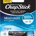 ChapStick Moisturizer Original Lip Balm Tube, SPF 15 and Skin Protectant - 0.15 Oz