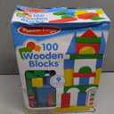 Melissa & Doug Wooden Building Blocks, 100-Piece Set of Sorting & Stacking Toys in 4 Colors and 9 Shapes, Classic Toddler Toys for Girls & Boys Ages 2+ - FSC Certified