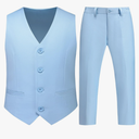 Boys Vest Suits 2 Piece Outfit Tuxedo Set for Kids Size 4-14 Formal Suit for Boys with Vest and Pants Set Slim 10Y
