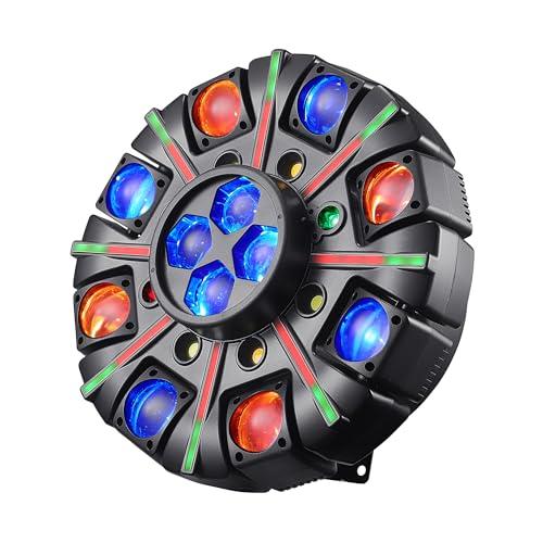 Moving Head DJ Lights for Parties, Disco Lights with Remote Control, 8-Arms 180W RGBW LED DJ Stage Lighting Sound Activated DMX 512 Control for Disco Club Wedding Party Valentine’s Day
