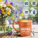 Gardening Coffee Mug Christmas Birthday Gifts for Women Men Boss Teacher Mom Dad Best Friend,Cool HandMade Office Desk Fall Decor White Elephant Gift,Novelty Plant Lovers Pot Cup with Shovel Spoon Set