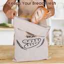 2 x 2 Pack Linen Bread Bag for Homemade Bread Container - Plastic Lined, 19.7 x 13.7 Inch Unbleached & Reusable Bread Storage for Bakery Baguette Picnic Wedding Wrapping Camping