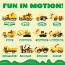 JOYIN 25-in-1 Construction Truck Toy Set with 12 Vehicles & 12 Worker Figures, Push and Go Toy Trucks with Sound and Light, Construction Toys Birthday Gifts for Kids 3 4 5 6 7 Years Old