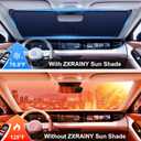 Car Windshield Sunshade Universal Sun Visor Front Window Shades, Foldable Reflective Fits for Model 3/Y 2016 to 2026 (55.9" x 37.4")