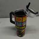 Pokemon Insulated Tumbler Travel Mug 33oz Stainless Steel Pikachu Anime Water Bottle with Handle and Straw Thermal Double Wall Vacuum Insulation Drinks for Hot Cold Ice Cupholder Compatible