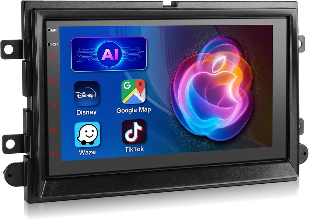 Car Radio for Ford F150/F250/F350 2004-2008 with Wireless Carplay Android Auto, 7 Inch IPS Touchscreen Android 2+64G Car Stereo with WiFi/DSP/Bluetooth/USB/SWC/FM,GPS Navigation