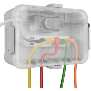 Flemoon Large Outdoor Electrical Box with Transparent Lid, IP54 Waterproof Box with Clear Cover, Weatherproof Extension Cord Cover for Photocell Light Sensor Timer, Power Strip, Outlet, Plug, Socket