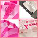 Breast Cancer Awareness Party Favor Bags, 9PCS Pink Ribbon Non-Woven Gift Tote Bags with Handles, Hope Strength Faith Treat Bags for Women Charity Fundraiser Campaign Party Supplies