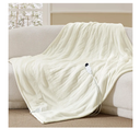 Bedsure Heated Blanket Throw Blanket - Fast Heating Electric Blanket, Soft Flannel Heated Throw with 4 Time Settings, 6 Heating Settings, Warm Gifts for Grandma (50x60 inches, Ivory)