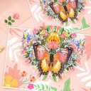 4 x Butterfly 3D Pop-Up Greeting Card  Elegant Floral Pop-Up Card for Wife Husband Girlfriend Boyfriend Mom Dad Mother Father Birthday Wedding Anniversary Thanksgiving Day Christmas Day (Orange)