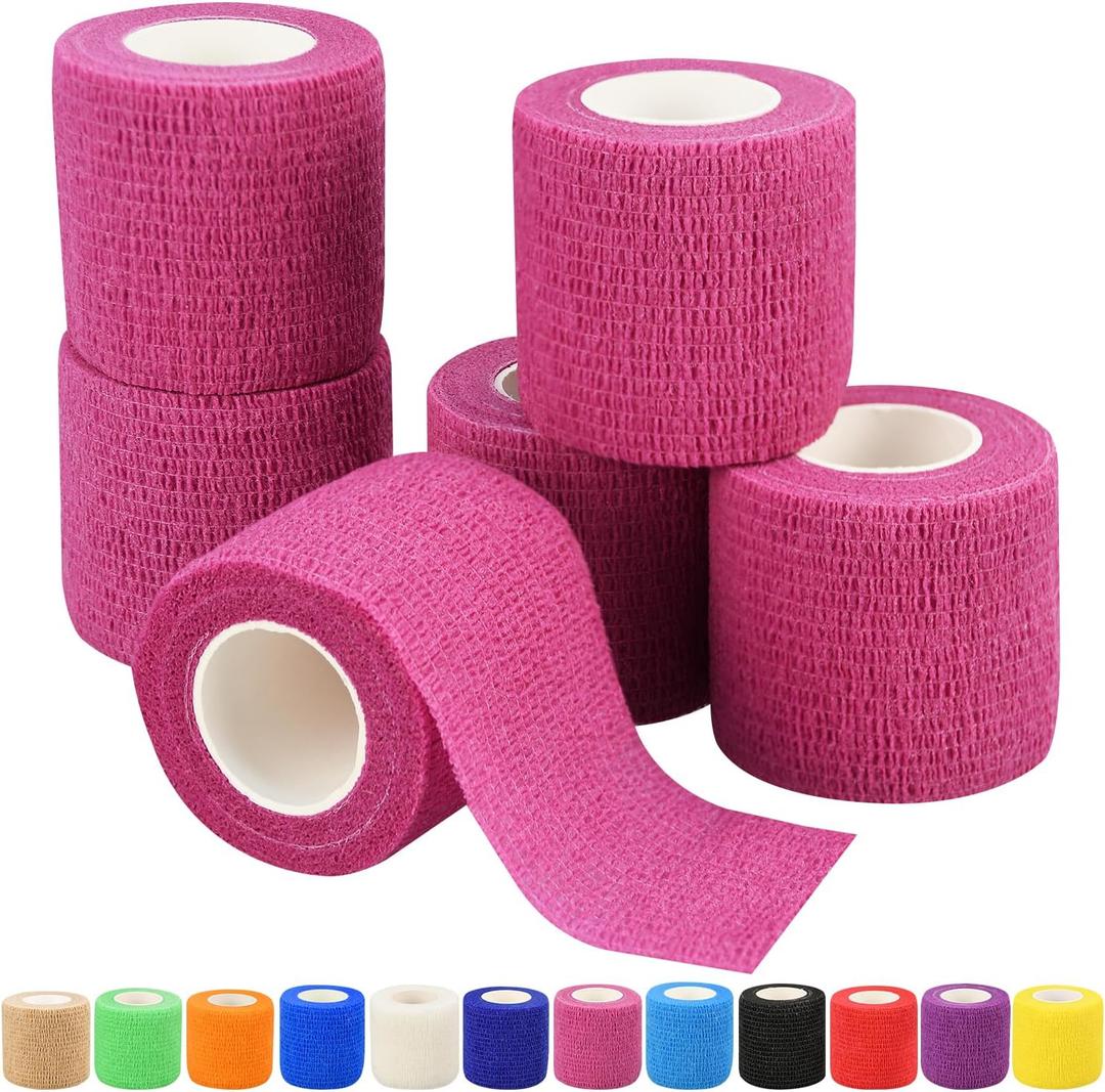 1"/2"/3"/4" Self Adhesive Bandage Wraps, 6/12/24/48 Pack Vet Wraps, 12 Colors to Choose, 5 Yard Self Adherent Wraps for Sports, Wrist, Ankle and Swelling