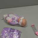 UZIDBTO 12" Baby Doll with Flower Pattern Backpack Carrier,12 Inch Realistic Baby Dolls with Clothes and Accessories Hanky Pacifier Bottle Diaper Toy Pretend Play Collection for 3+ Child Girls Gifts