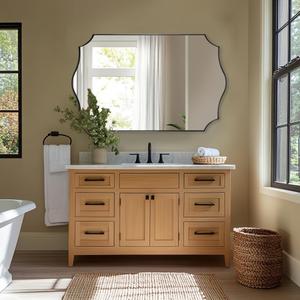 ANDY STAR 30x48 Inch Matte Black Mirror, Unique Rectangular Bathroom Mirror, Black Mirror in Premium Stainless Steel Metal Thin Frame Deep 1, Large Decorative Mirror for Bathroom, Entryway, Mantel