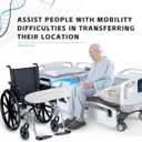 Crescent-Shaped Transfer Board with 360 Rotating Disk for Assisted Wheelchair Transfers, 400 lb Support
