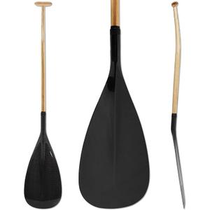 Hybrid Outrigger Canoe Paddle Wooden Shaft with Carbon Fiber Blade, Lightweight and Durable OC Paddle, 48-52 inch