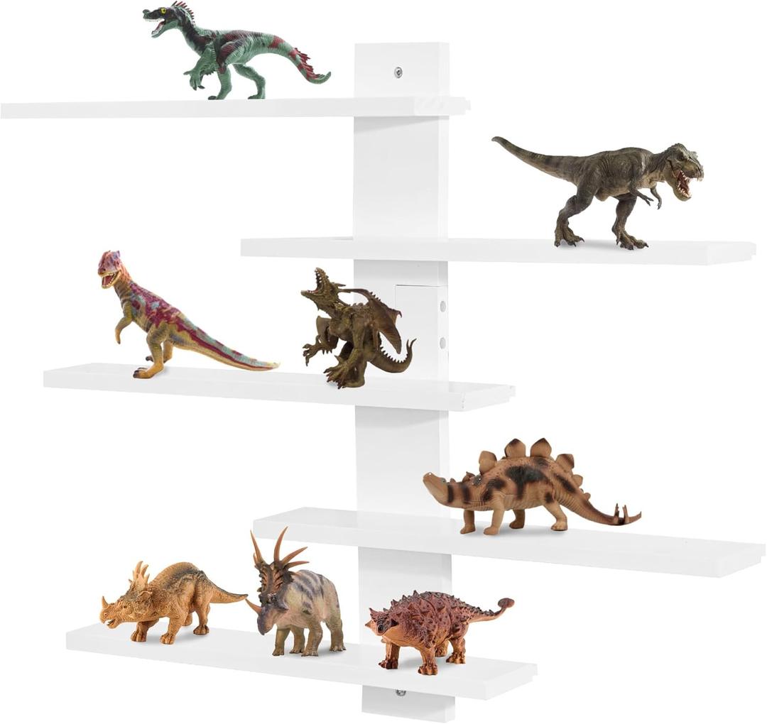 Floating Shelf for Wall,for Tonie Shelf,Small Wood Display Shelves Rack for Collectibles-Figures,Shot Glasses,Mini Decor,for Toy(White)