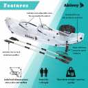Clear Kayak - Transparent 2-Seater Inflatable Tandem for Two Adults - See-Through Style - Complete Set with Adjustable Seats, Pump, Paddles, Carry Bag & Tracking Fin