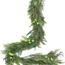 Lvydec Christmas Norfolk Pine Garlands, 6Ft Realistic Artificial Faux Greenery Cedar Garland for Mantle Holiday Indoor Outdoor Fireplace Winter Christmas Home Decor