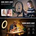 Large Ring Light with Stand, 19" Ring Light Tripod for iPhone, Professional Led Ringlight for Live Streaming, Barber, Makeup, YouTube, Tiktok, Black