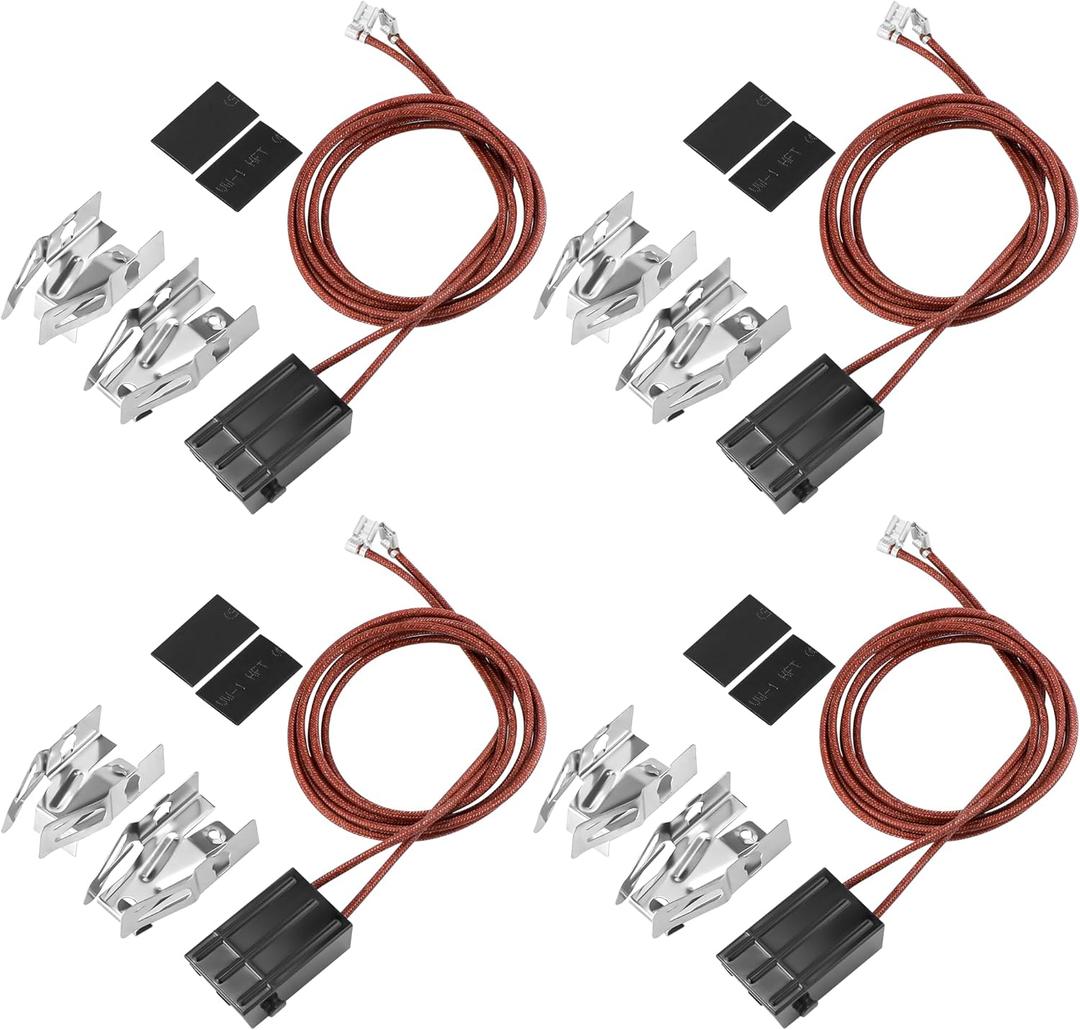 WB17T10006 Terminal Block Kit/Range Surface Burner Plug Connector Element Kit Compatible for G-E Hot-Point Ken-More by MIFLUS,Pack of 4
