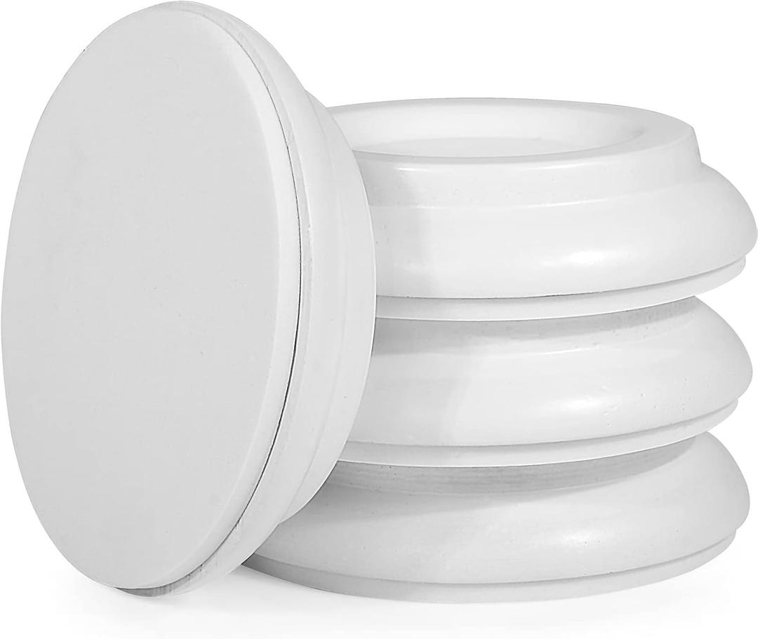 Upright Piano Caster Cups,Eison Solid Sapeliwood Piano Caster Piano Leg Floor Protectors with Non-Slip & Anti-Noise Foam for Hardwood Floor (White)