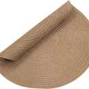 SHACOS Round Braided Placemats Set of 8 Washable 15 inch Round Table Mats Woven Place Mats for Dining Table (Brown, 8)