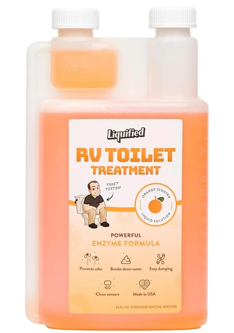 Liquified RV Toilet Treatment - Black Holding Tank Digester - Odor Eliminator - Orange Scent - Matts RV Reviews (Orange, 32oz)