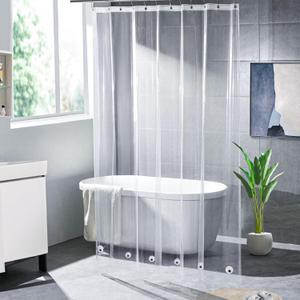 74 inch Long Clear Shower Curtain Liner with Magnets and Rustproof Grommets, Lightweight, Waterproof, Odor-Free, Suitable for Home, Hotel, Office etc. (72Wx74H) (Clear Smooth 4g)