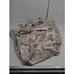 MUJOO Green Round Rug,Circle Washable Area Rugs for Bedroom Living Room Bathroom,Boho Small Non Slip Circular Carpet,Sage Floral  8'8ftx3'9ft