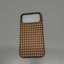 Compatible with MagSafe Plaid Case for iPhone 11, Cute Aesthetic Plaid Magnetic Phone Case, Soft TPU and Hard PC Protective Phone Cover for Women Girls（Matte） - Brown Plaid