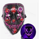 Quenny Halloween Glow Mask Black Terror LED Mask Ghost Face  Atmosphere Prop