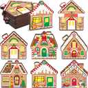 Capoda 6 Pcs Christmas Gift Card Holders  Gingerbread House Wooden Money Holder, Holiday Cash Envelopes, Gingerbread Gift Box Design for Xmas Party Decor & Stocking Stuffers