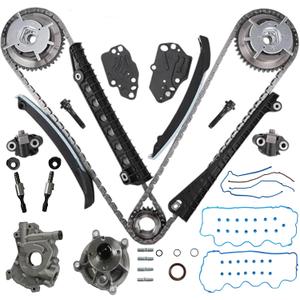 5.4 Timing Chain Kit w/Water Pump Oil Pump Cam Phaser Tensioner VVT Valves Fit For Ford F150 F350 Super Duty Lincoln Navigator 5.4L 3V Triton 2005-2014 3R2Z-6A257-DA 3L3Z-6279-DA 1L3Z-6L266-AA