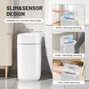 JUDRDO Small Trash Can for Bathroom, 3.5 Gallon Automatic Touchless Trash Can with Lid,Motion Sensor Slim Garbage Can Waterproof Trash Bin Waste Basket for Bedroom, Kitchen