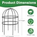 1 Pcs Jardin Bird Cage Plant Support 24" H Large Sturdy Grow-Through Flower Support Peony Cage Climbing Plant Support Trellis Sculptural Garden Decor for Perennial Flowers (Black)
