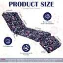 Youyole 2 Pcs Outdoor Chaise Lounge Chair Cushion 75.1 x 22.8 x 4.7 Inches Replacement Modern Tufted Chaise Cushion for Outdoor Furniture Patio Pool with Ties, Black Vintage Floral