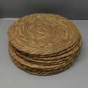 Defined Deco Woven Placemats Set of 10,12" Round Rattan Placemats, Natural Hand-Woven Water Hyacinth Placemats, Farmhouse Weave Place Mats,Rustic Braided Wicker Table Mats for Dining Table, Home, Wedding