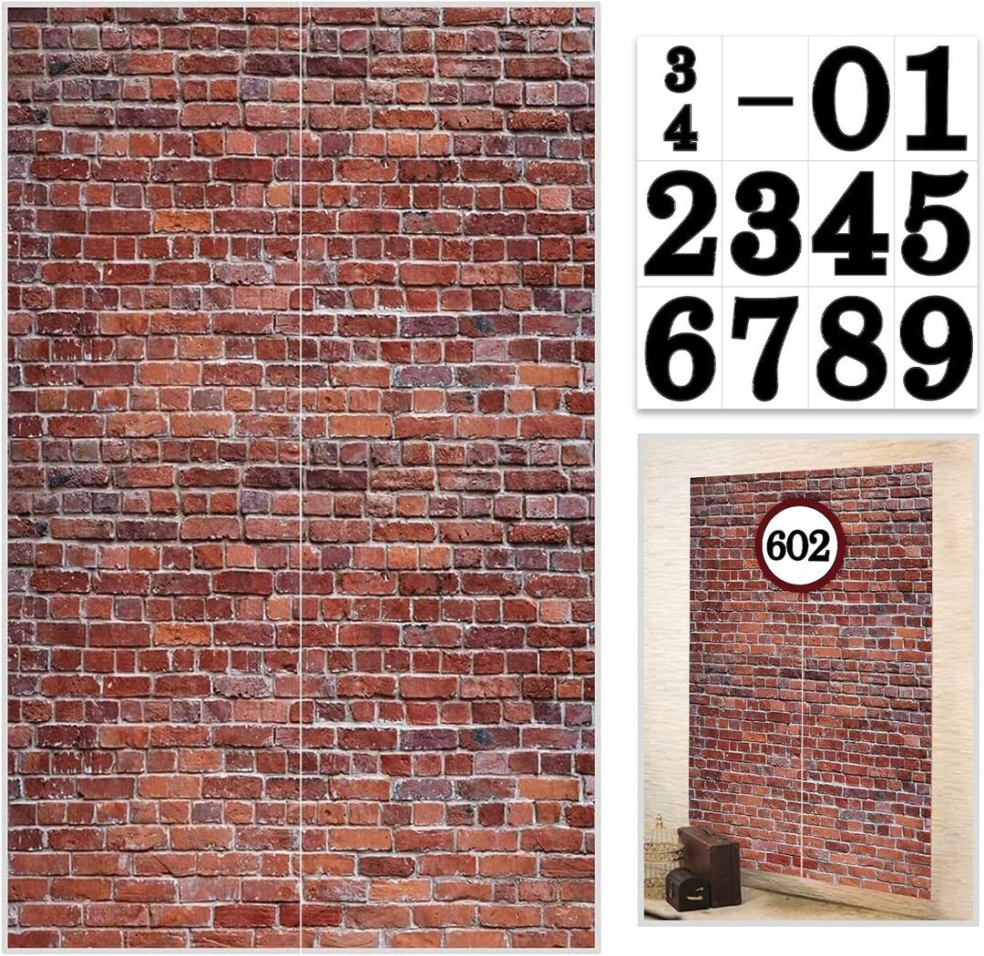 Brick Wall Party Backdrop, Wall Decoration, Curtains Door, Old Red Brick Wall Party Backdrop, Holiday Party Supplies Christmas Halloween Decoration 78.7"x 49.2" Inch