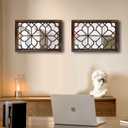 Wocred Set of 2 Rectangular Wall Mirror,Gorgeous Rustic Farmhouse Accent Mirror,Caramel Color Entry Mirror for Bathroom Renovation,Bedrooms,Living Rooms and More(11x15)