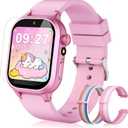 Kids Smart Watch Girls Gift for Girl Aged 5-12, 40 Games HD TouchScreen Kids Watch with Video Camera Music Pedometer Audiostory Learn Card Toys Birthday Gifts for Girls Ages 5 6 7 8 9 10(Pink)