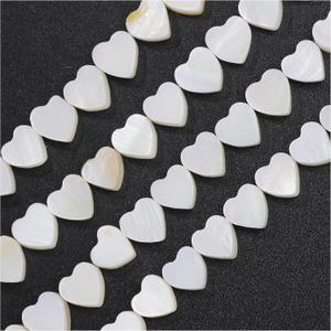 Firstmeet 110Pcs Natural Mother of Pearl Beads Heart-Shaped Shellfish Beads for Jewelry Making(DIY-1010-Heart/WhiteS)