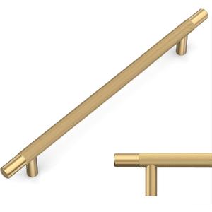 Amerdeco 10 Pack Champagne Bronze Knurled Cabinet Pulls 10 Inch Hole Centers Kitchen Cabinet Handles Hardware Kitchen Handles for Cabinets Handles IH0006