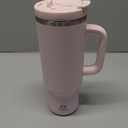 40 oz Tumbler with Handle and Straw: Stainless Steel Insulated Tumbler Keeps Cold for 24 Hours, Leakproof Travel Cup Fits in Cup Holder and BPA-Free, Cotton Candy
