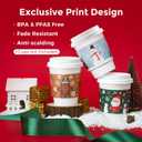 FMP Brands 50 Pack Christmas Paper Coffee Cup Sleeves, Disposable Holiday Coffee Sleeves fit 12oz, 16oz, 20oz, 24oz Disposable Coffee Cups, Hand Protection for Hot and Cold Drinks