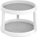 Simple Houseware 2-Tier Lazy Susan Spice Organizer, 10-Inch Diameter, White/Gray