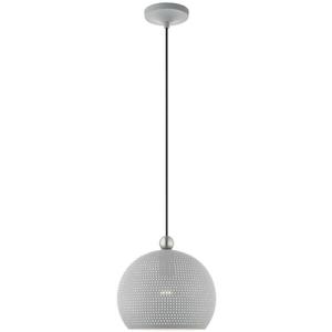 Livex Lighting 49100-80 1 Light Nordic Gray W/Brushed Nickel Accents Pendant