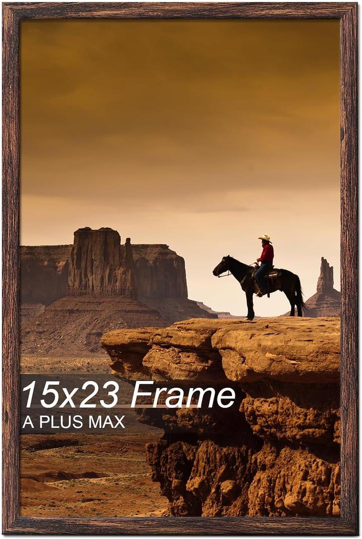 A PLUS MAX 15x23 Picture Frame Brown Light Weight Wall Mount