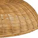 Lingkai 18.1'' Farmhouse Weaving Rattan Chandelier, Coastal Chandelier Hand Woven Rattan Dome Pendant Lighting Fixture Boho Natural Basket Hanging Light for Living Room Kitchen Dining Room