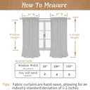 LAMIT Ivory 100% Blackout Linen Curtains 48 Inches Long, Linen Textured Living Room Kitchen Curtains Full Room Darkening Back Tab and Rod Pocket Panels with White Liner, 2 Panels, 34 x 48 Inch
